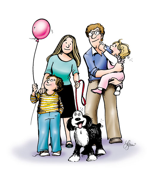 The young Patterson family from For Better or For Worse.